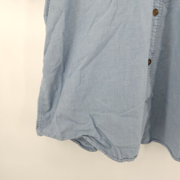 Carhartt Button Down Work Shirt Men Size XL Chambray Light Blue  5200 CBL - Picture 3 of 10